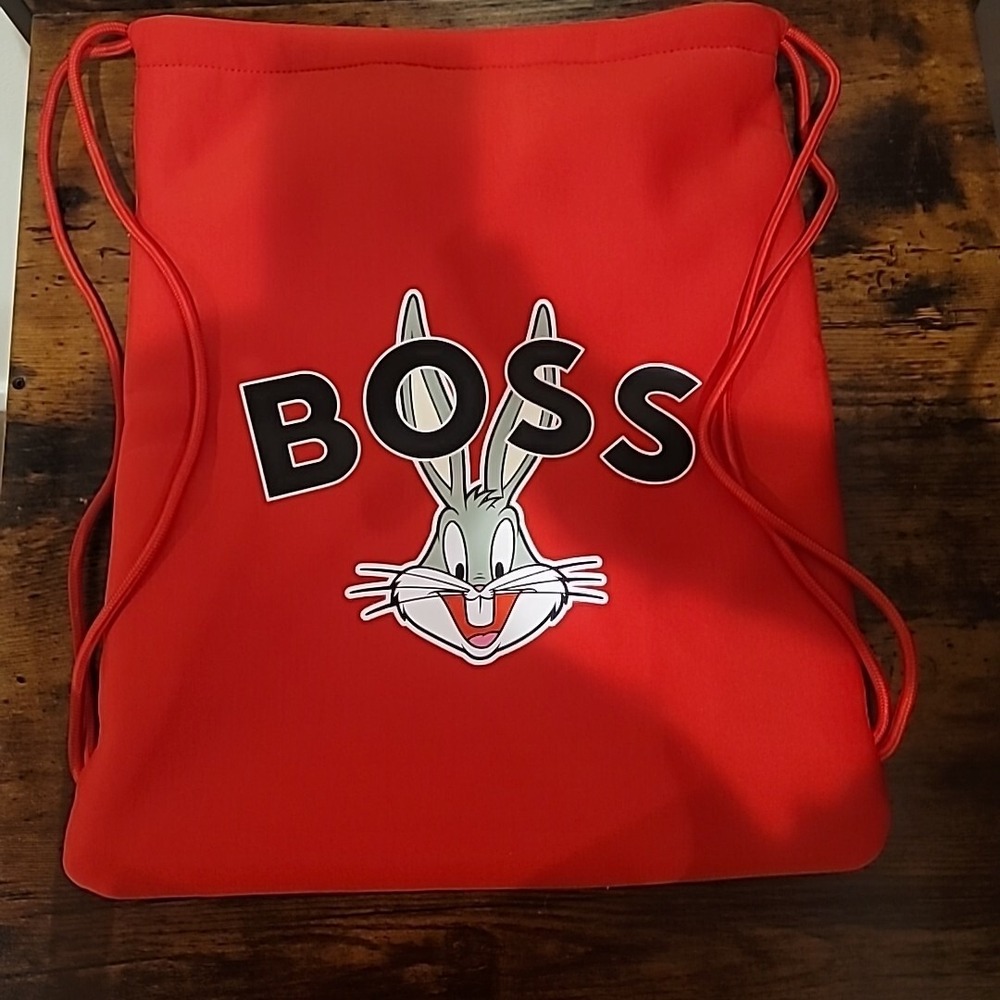 Looney Tunes x Boss Drawstring Bag RARE Red Bugs Bunny